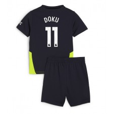 Manchester City Jeremy Doku #11 Bortedraktsett Barn 2024-25 Kortermet (+ korte bukser)